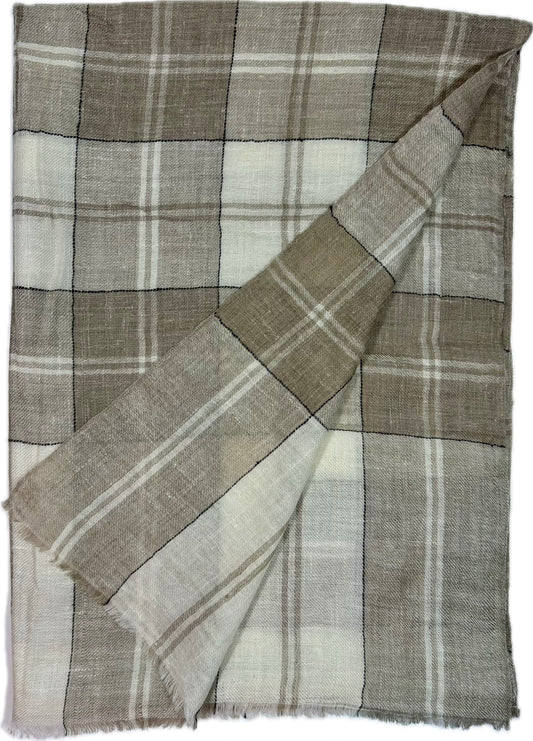 Kashmiri Classic Shawl - Earth Check