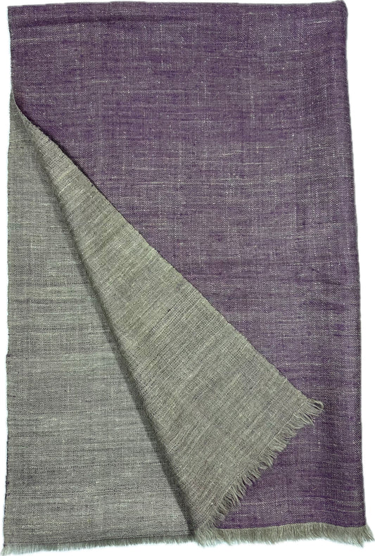 Kashmiri Double Face - Sand & Aubergine