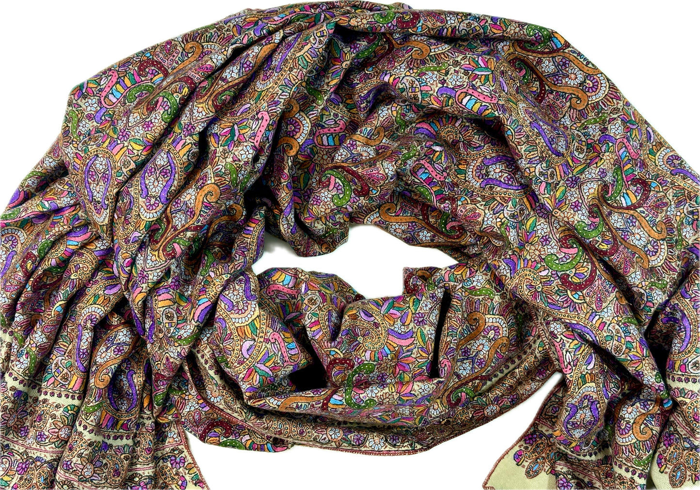 Hand-Embroidered Sozni Shawl - Gents