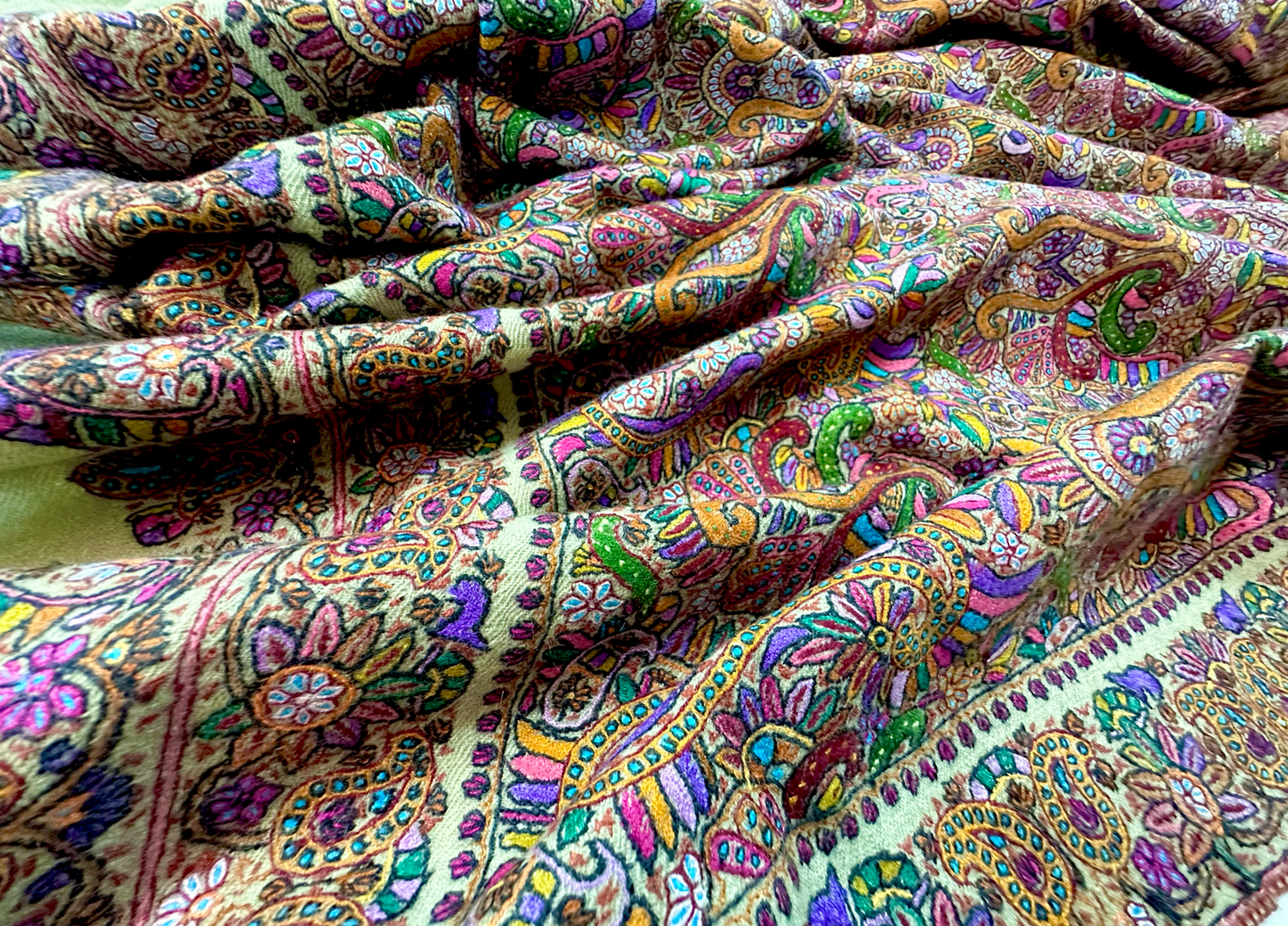 Hand-Embroidered Sozni Shawl - Gents