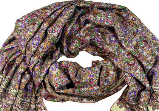 Hand-Embroidered Sozni Shawl - Gents