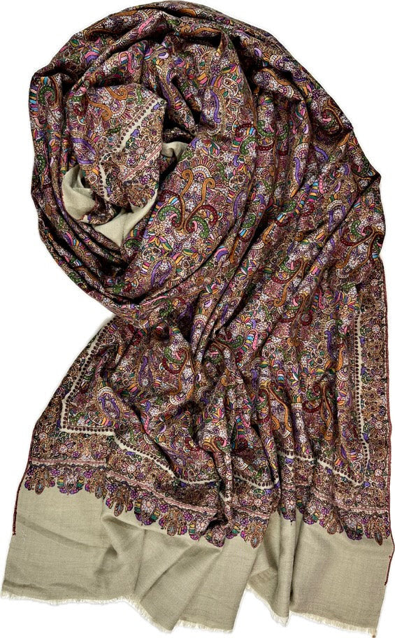 Hand-Embroidered Sozni Shawl - Gents